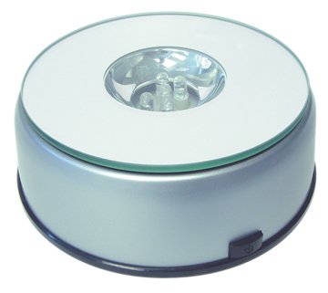 Ringmasters Lighted Rotating Base for Crystal Cubes, Model KDD070, Multi-Color (Yellow, Red, Blue, Green, White)