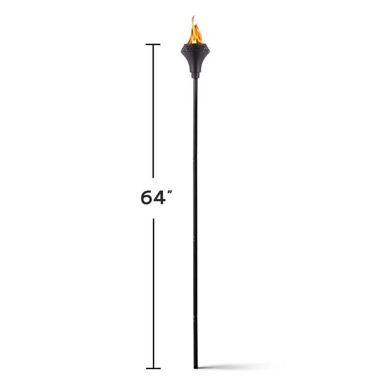 Tiki Island King 65'' Metal Outdoor Torch - Weather-Resistant, Decorative Tiki Torch With Long-Lasting Wick, Snuffer & Easy-Pour