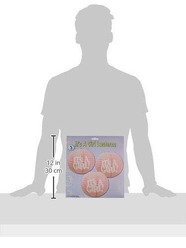 Beistle 3-Pack It'S A Girl! Paper Lanterns, 9-1/2-Inch, Pink/White (54575)