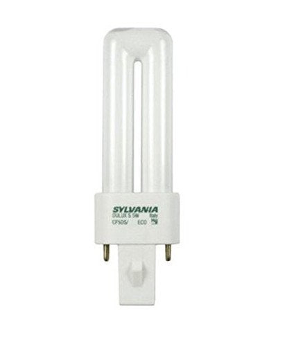 Sylvania 20325 (10-Pack) Cf5Ds/827/Eco 5-Watt Single Tube Compact Fluorescent Light Bulb, 2700K, 198 Lumens, 82 Cri, T4 Shape, Gx23 Bi-Pin Base