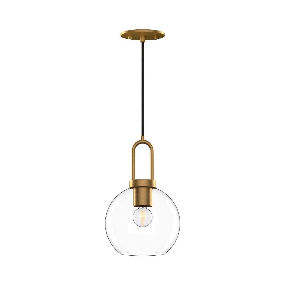 Alora Mood PD601608AGCL Soji Pendant, Aged Gold/Clear Glass