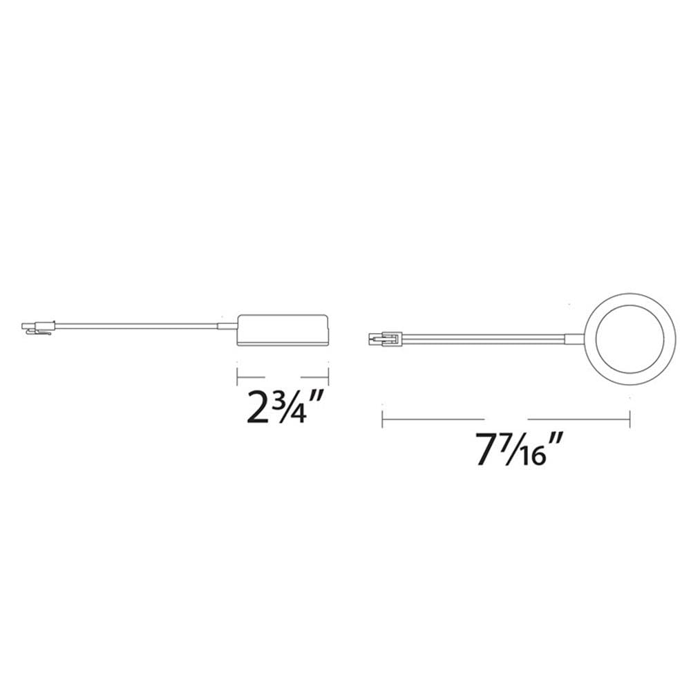 WAC Lighting Single LED Puck Light, 3-CCT 2700K-3500K, 6ft Power Cord, Aluminum, White, Model HR-AC71-CS-WT
