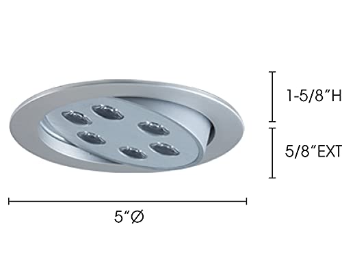 Jesco Lighting Pk716Led3865Ba Six Light Adjustable Led Slim Disk, Brushed Aluminum Finish