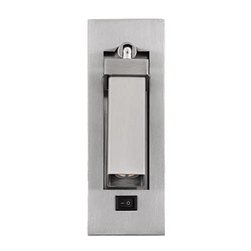 Cal Adjustable Bedside Wall Mount Light, Brushed Steel, Metal, 6inx6.25inx2.25in, Model LA-8046