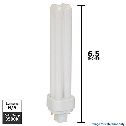 LEDVANCE Compact Fluorescent Light, 26W, 3500K, 4 Pin Double Tube, Model 20673, Glass, 1 Count