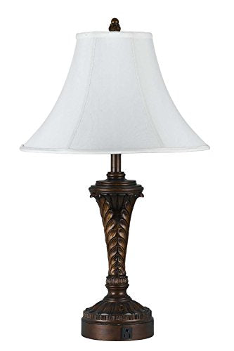 Cal Lighting Transitional One Light Table Lamp, 18in x 18in x 30in, Metal, Bronze/Dark Finish, Model CALLA-60004TB-1