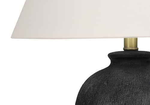 Monarch Specialties 9721 Lightingtable Lamp, Black Ceramic, Ivory/Cream Shade, Modern Lighting-24 H Table, 17&quot; L X 17&quot; W X 24&quot; H