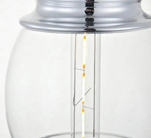 Elegant Lighting Kenna Chrome Pendant Light - Clear Glass, Modern Iron Design