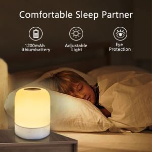 XOIDMIVCN Night Light for Baby Nursery 13 Colors Bedside Touch Sensor Night Lamps for Kids Breastfeeding and Sleep Aid, USB Rech