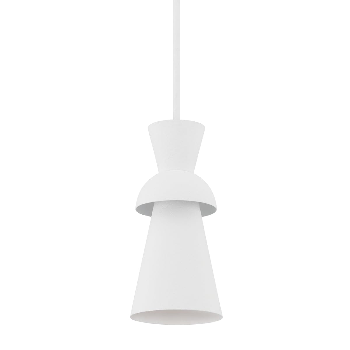 Troy-Standard F7902-GSW Florence - 1 Light Pendant 13.75 inches Tall and 6.5 inches Wide - GESSO WHITE
