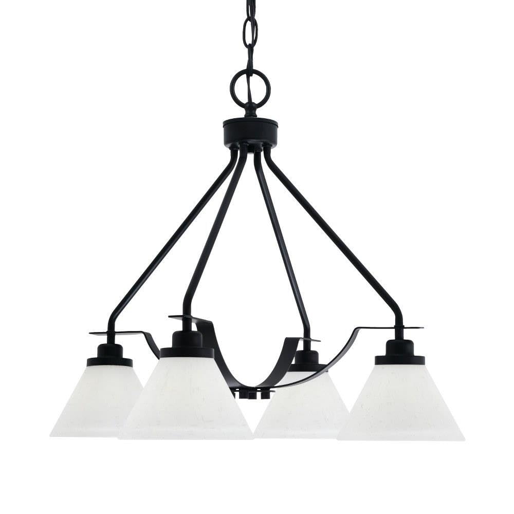 Toltec Lighting 2604-Mb-312 Odyssey - 3 Light Downlight Chandelier-21.5 Inches Tall And 18.75 Inches Wide, Finish Color: Matte Black, Glass Color: White Muslin