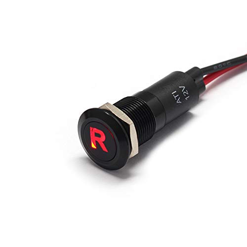 Alpinetech Plb12Ms 12Mm 1/2&quot; 12V Led Metal Pilot Dash Light - Reverse Signal Indicator