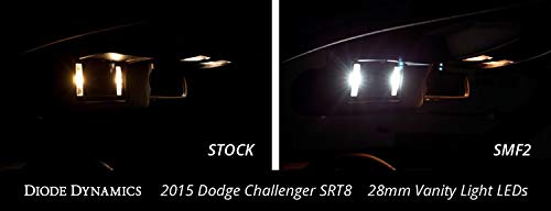 Diode Dynamics Vanity Light Leds Compatible With Dodge Challenger 2015-2023 (Four), 28Mm Fuse Smf1 Cool White (6000K)