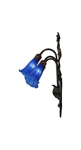 MEYDA 17234 Pond Lily 105 in W 3 Light Wall Sconce - Blue
