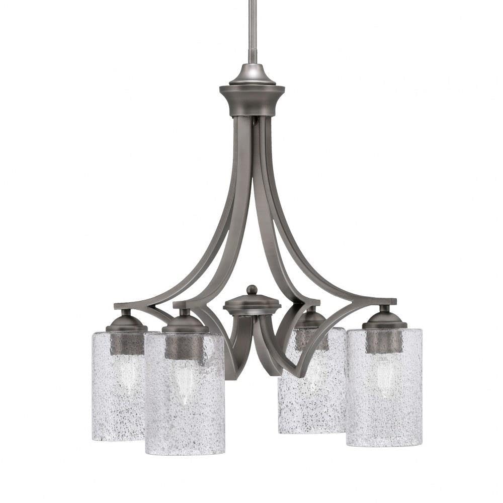 Toltec Lighting 568-Gp-3002 Zilo - 4 Light Downlight Chandelier-20.75 Inches Tall And 19 Inches Wide, Finish Color: Graphite, Glass Color: Smoke Bubble