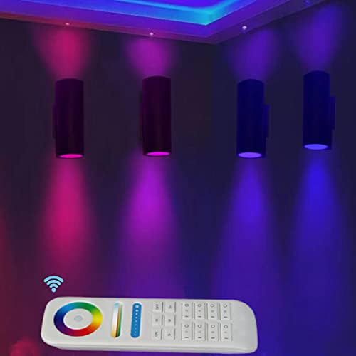 iYogaled Outdoor Wall Lights, RGB Color Changing, 1200lm, Stainless Steel, Model FUT106, 4 Pack