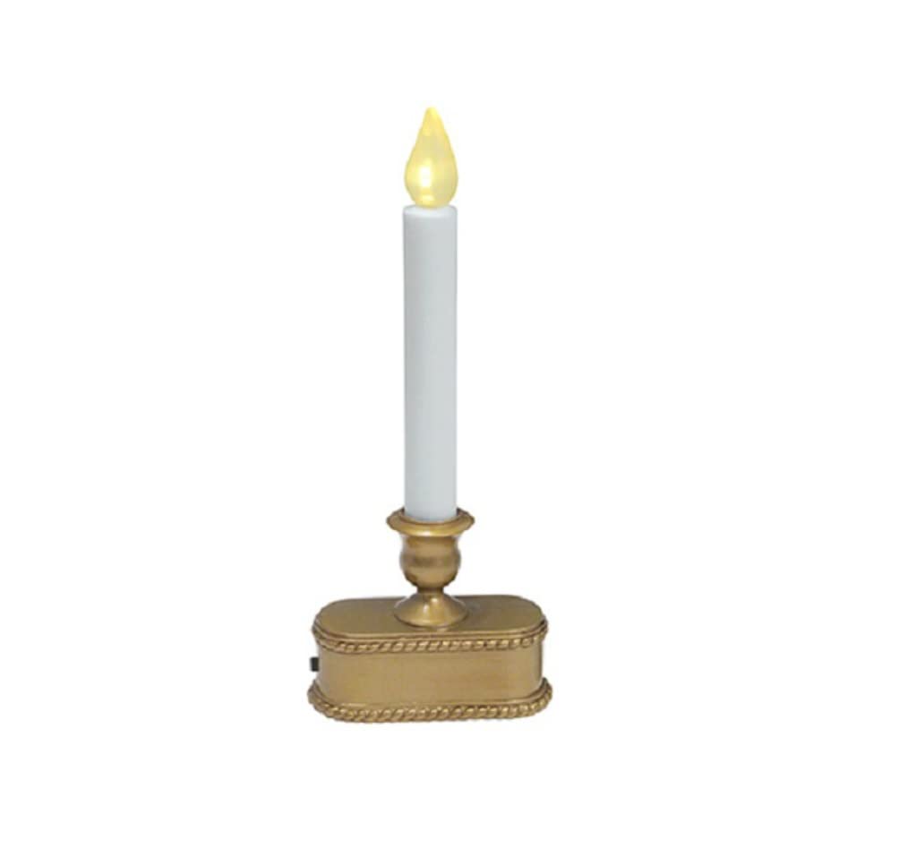 Noma/Inliten Sylvania V1533-88 Christmas Battery-op Led 1-light Candolier W/sensor, Gold, 9&quot;