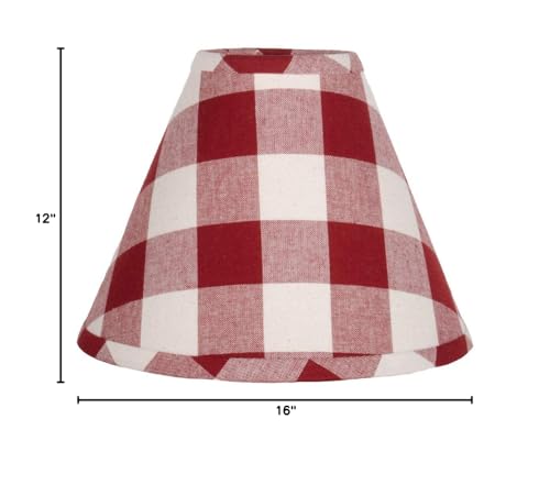 Home Collections by Raghu 16in Washer Fabric Lamp Shade Cotton Red Buttermilk Model 6W510017