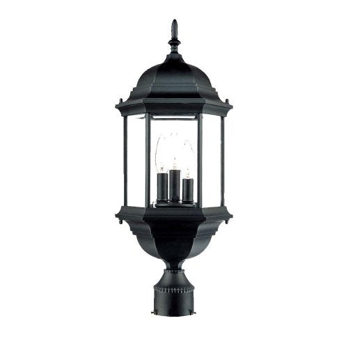 Acclaim Lighting 5187Bk Black Three Light Outdoor Post Mount Fixture - 9.25 X 21.5 Inches