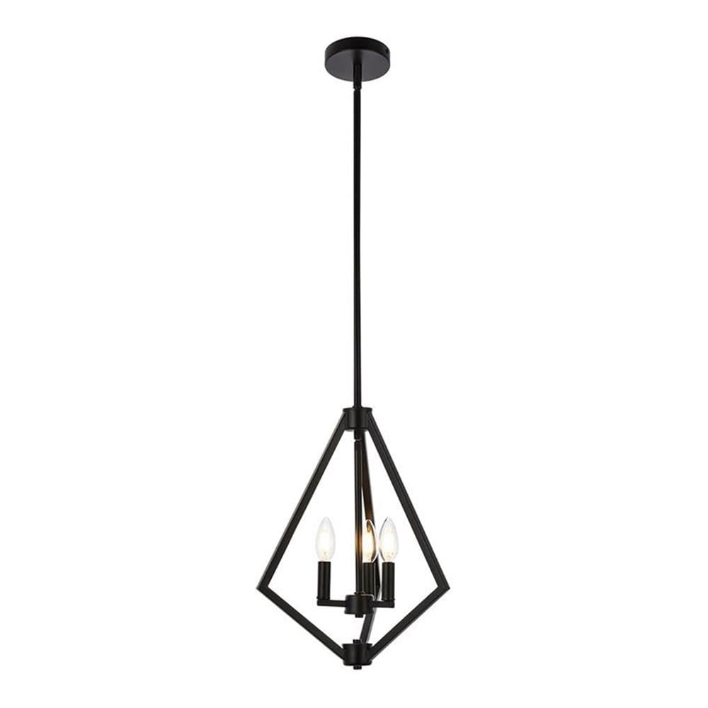 Living District Irina 3-Light Mid-Century Metal Pendant in Black