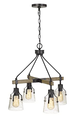 Cal Lighting Fx-3735-4 Transitional Four Light Chandelier From Aosta Collection In Bronze/Dark Finish, 22.00 Inches
