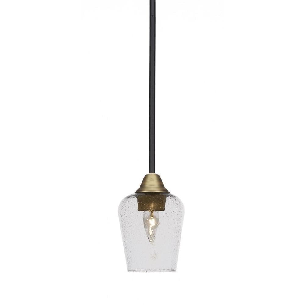 Toltec Lighting Paramount 1 Light Mini Pendant In Matte Black & Brass (3401-Mbbr-210)