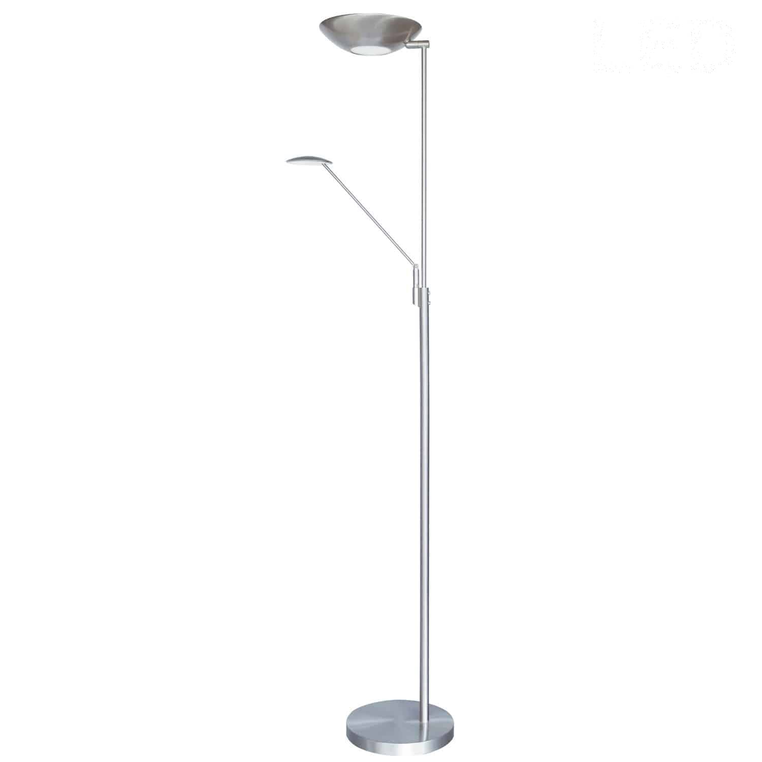 Mother And Son, 170Ledf, Led Floor Lamp, Satin Chrome Finish, 72 Inch Standing Dimmable Floor Lamp For Home Decor, Bedroom, Living Room, Or Office, Great For Reading, Ambient Lighting, And More