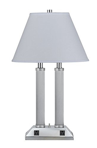Cal Lighting La-8003Dk-1Ch Transitional Two Light Table Lamp From Hotel Collection In Chrome Finish, 11.00 Inches