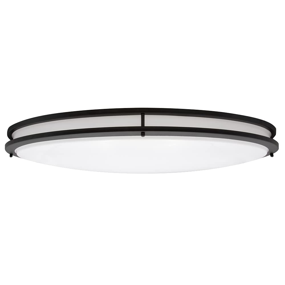 Maxxima 32'' Oval Black Led Ceiling Mount Light Fixture, 5500 Lumens, 3 Cct Color Selectable 3000K/4000K/5000K, Dimmable Flush M