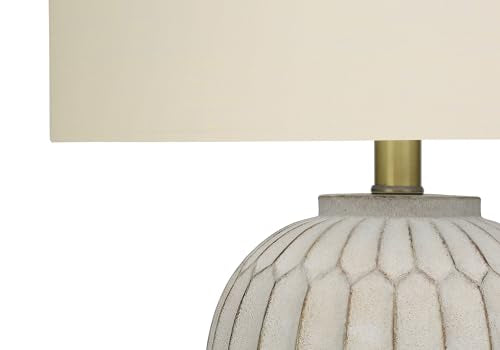 Monarch Specialties 9720 Lightingtable Lamp, Cream Resin, Ivory Shade, Transitional Lighting-24 H Table, 14.5&quot; L X 14.5&quot; W X 24&quot; H