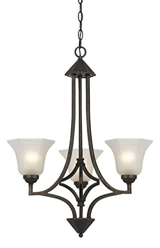 Cal Lighting Fx-3551/3 Transitional Three Light Chandelier From Metal Collection In Bronze/Dark Finish, 24.25 Inches