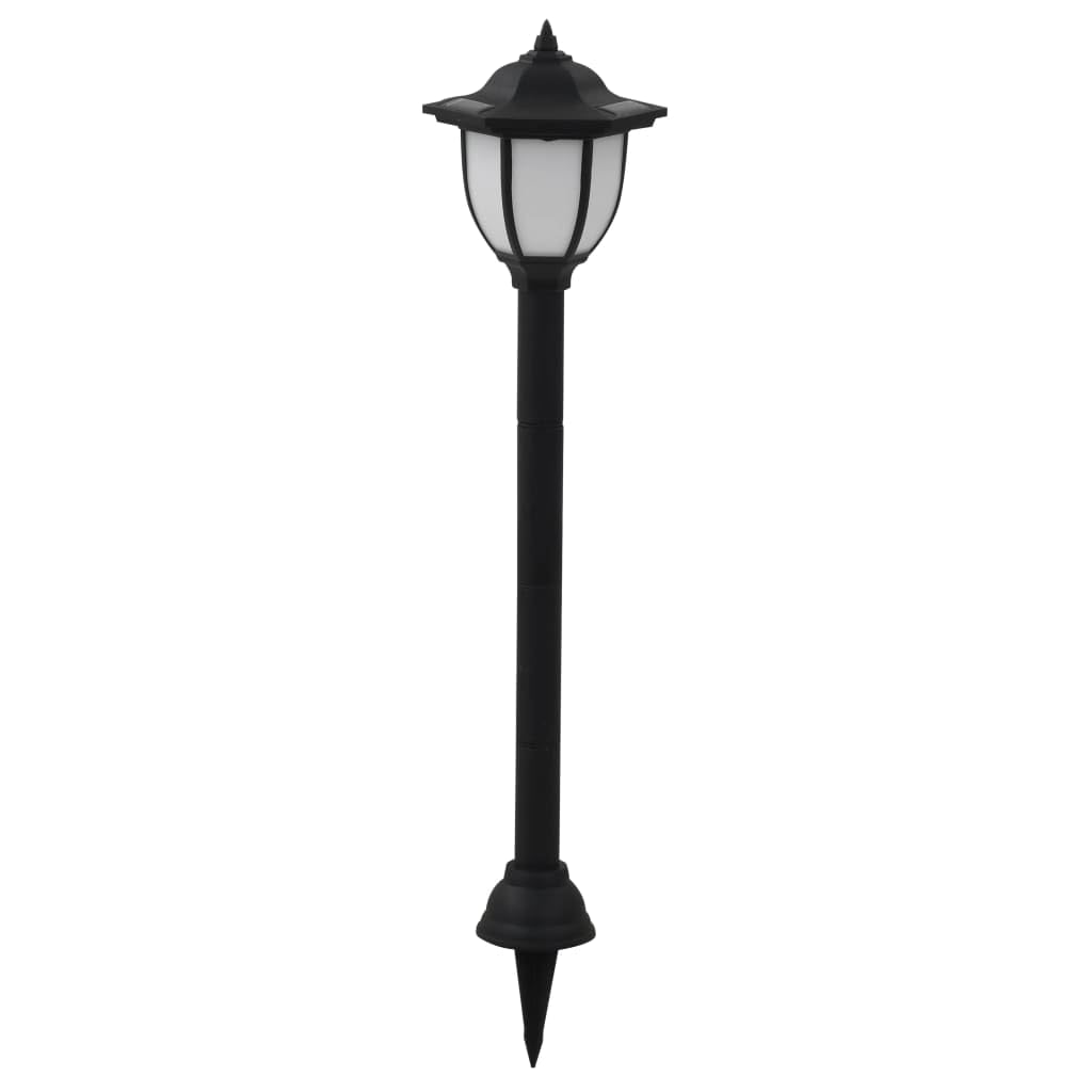 vidaXL Outdoor LED Solar Lamps Set of 3, Durable PP, Eco-Friendly, Medium, Black, Model 31442677-4c3c-4793-8344-da0b291