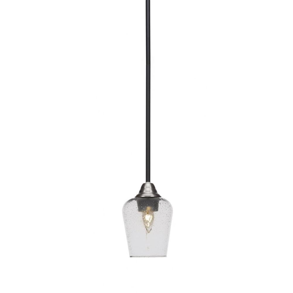 Toltec Lighting Paramount 1 Light Mini Pendant In Matte Black & Brushed Nickel (3401-Mbbn-210)