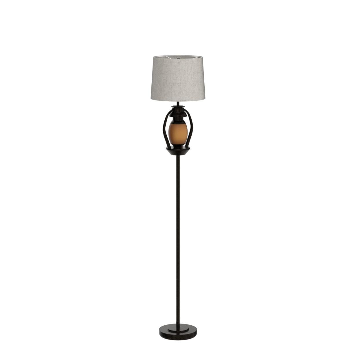 Suraielec Farmhouse Floor Lamp With Night Light, Rustic Bronze Standing Lamp For Living Room