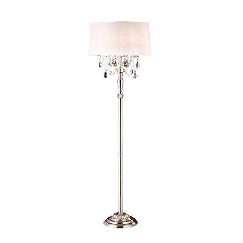 Ok Lighting Crystal Silver Floor Lamp