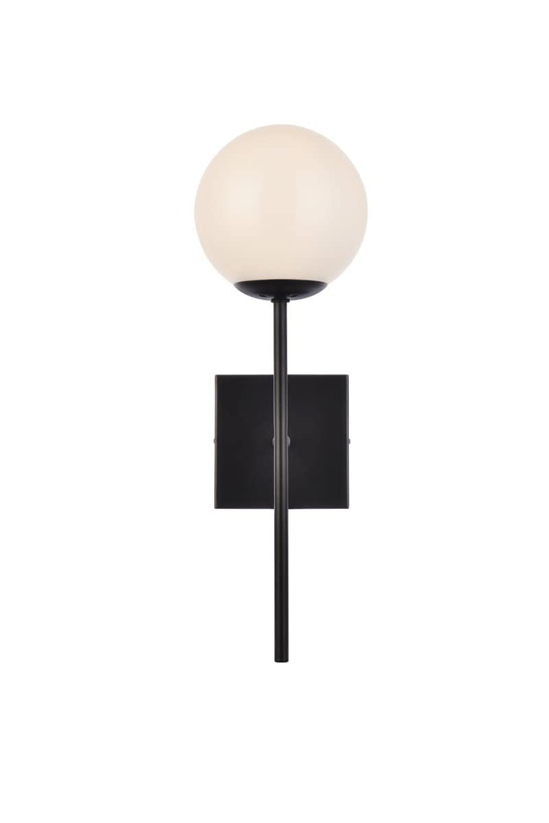 Living District Neri 1-Light Mid-Century Metal Wall Sconce in Black and White