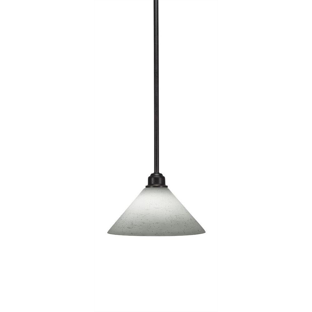 Toltec Lighting 1761-314 Blacksmith 1 Light Stem Mini Pendant White Muslin Glass