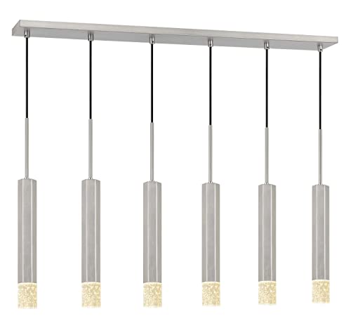 Cal Lighting Fx-3723-6P-Bs Transitional Led Pendant From Led Pendant Collection In Pewter, Nickel, Silver Finish, 4.75 Inches