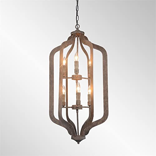 Kosas Home Esther 6-Light Iron Medium Chandelier In Antique Rustic Bronze