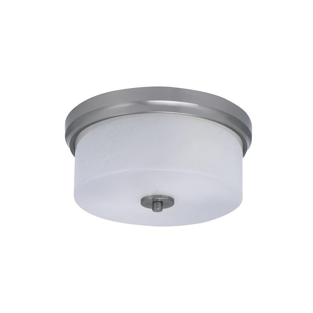 Toltec Lighting 832-BN-1 2 Light Flush Mount-5.5 Inches Tall and 12 Inches Wide, Finish Color: Brushed Nickel, Glass Color: White Marble