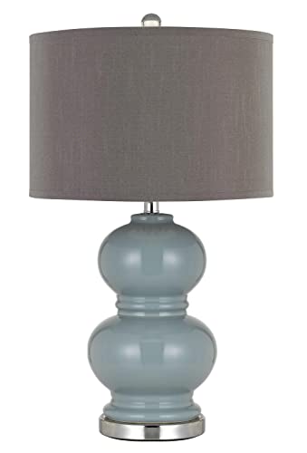 Cal Lighting Bo-2884Tb-2-Blu Transitional Two Light Table Lamp From Bergamo Collection In Bronze/Dark Finish, 16.00 Inches