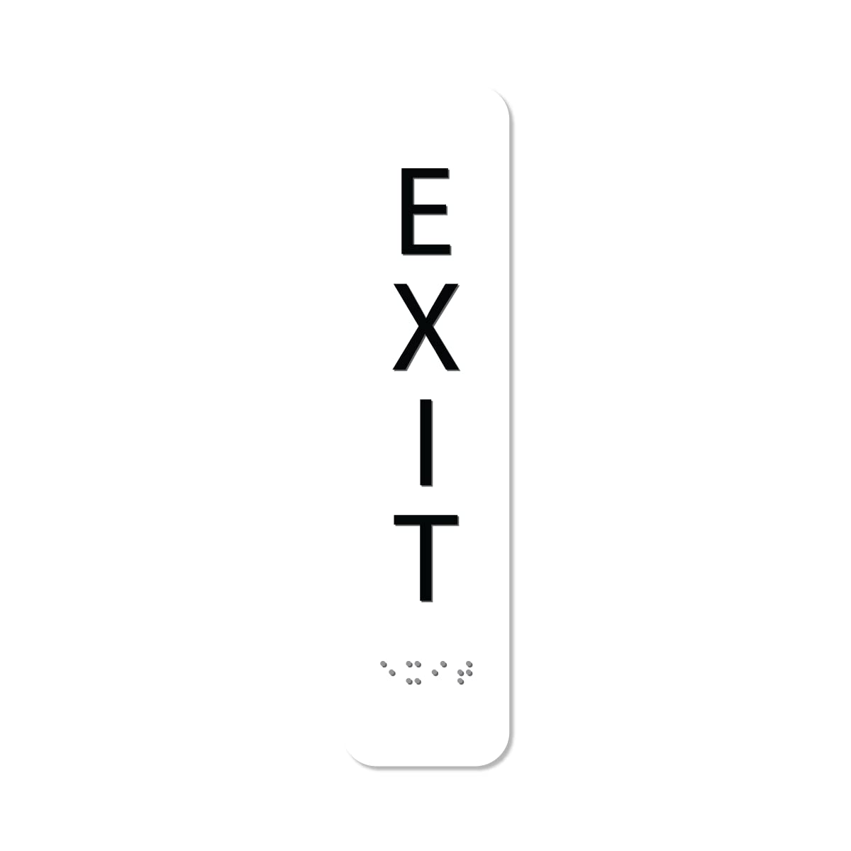 ALPHA DOG ADA SIGNS Vertical Braille Exit Sign 8x2 inch ADA Compliant Indoor Outdoor Business Easy Install USA Made (White)