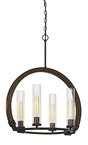 Cal Lighting FX-3691-4 Four Light Chandelier, Bronze/Dark Finish, Metal, 24 inches, Sulmona Collection