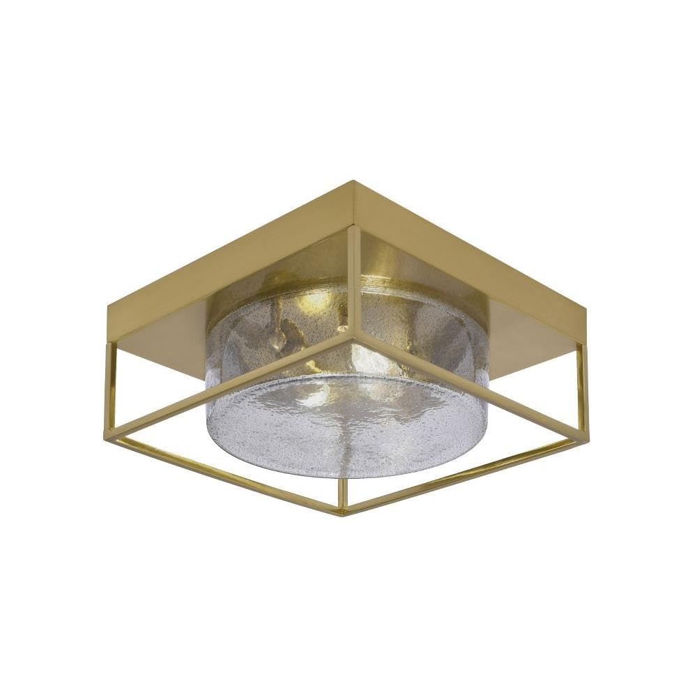 Toltec Lighting 852-Nab-2 2 Light Flush Mount-5 Inches Tall And 12 Inches Wide, Finish Color: New Age Brass, Glass Color: Smoke Bubble
