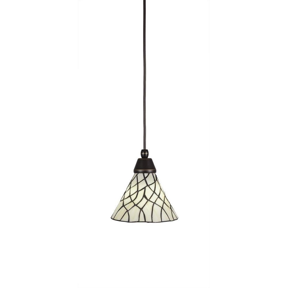 Toltec Lighting 22-DG-9115 Cord Mini Hang Straight Swivel Pendant with Sandhill Glass, 7, Dark Granite