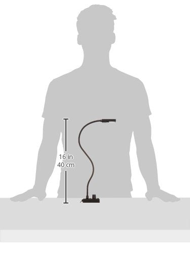 LITTLITE Gooseneck LED Light - 18 inches, Three-Way Rotary, Metal, Black, Model L-18-LED