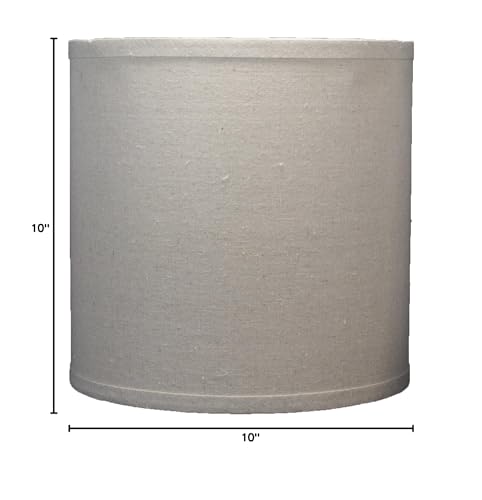 Urbanest Linen Drum Lamp Shade, 10-Inch By 10-Inch By 10-Inch, Natural, Spider