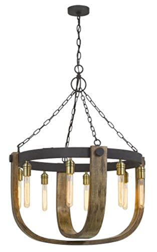 Cal Lighting Fx-3730-8 Transitional Eight Light Chandelier From Apulia Collection In Bronze/Dark Finish, 30.00 Inches