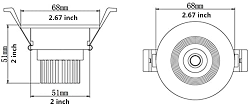 Lightingwill 2Inch Led Dimmable Downlight, 3W Cob Recessed Ceiling Light, Ultra Warm White 2700K, Cri80, 25W 220Lm Halogen Bulbs