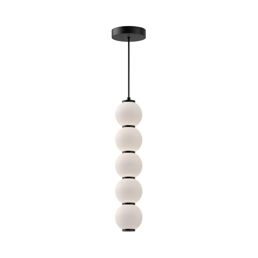 Alora Mood PD531515MBOP Bijou Pendant, LED, Matte Black/Opal Matte Glass
